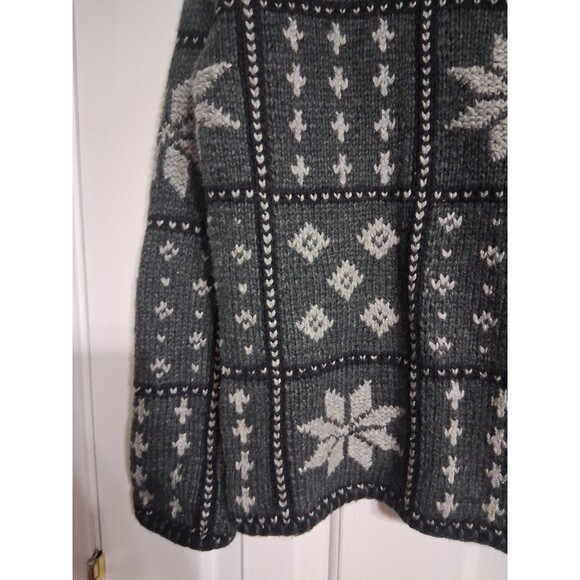 Women's Crazy Horse Liz Claiborne Charcoal Snowflake Sweater Size S - Picture 5 of 8